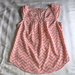 Pink & White Chevron Tank-Top